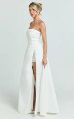 Bianca Maxi Dress - Strapless Fit And Flare Dress in Ivory