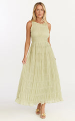 Paloma Maxi Dress - Ruched Shift Dress in Sage
