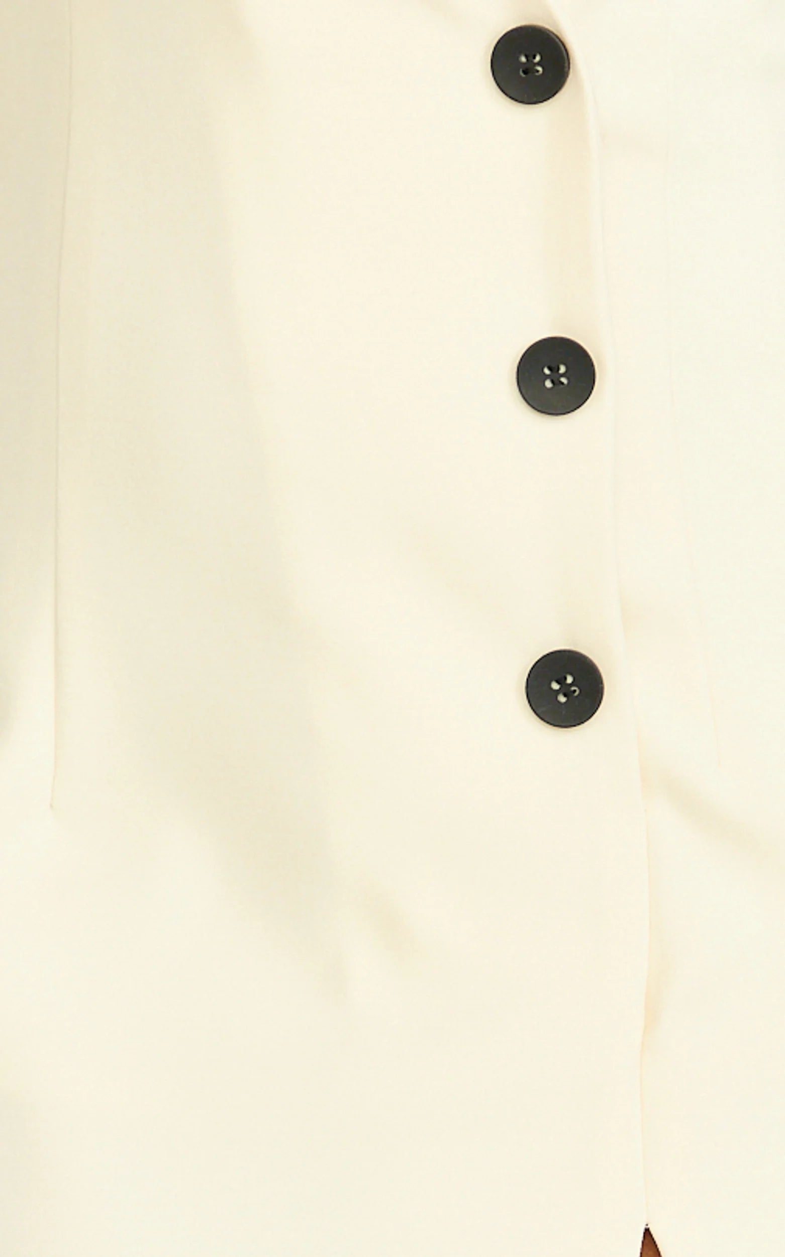 Makayla Midi Dress - Low Cut Button Down Midi Dress in Cream